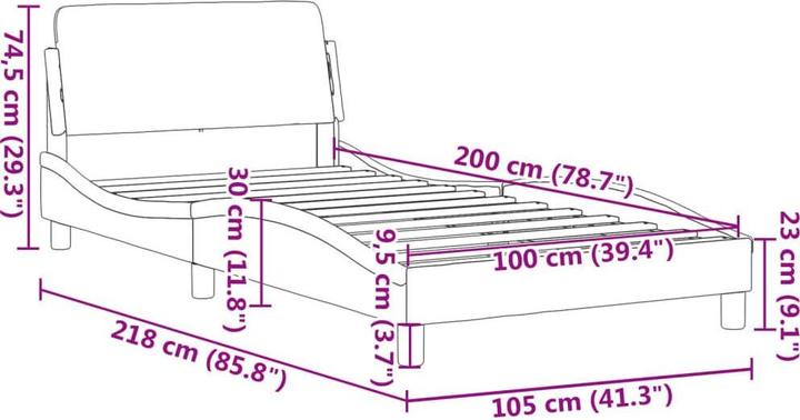 Actual product image vidaXL Bettgestell (100 x 200 cm)