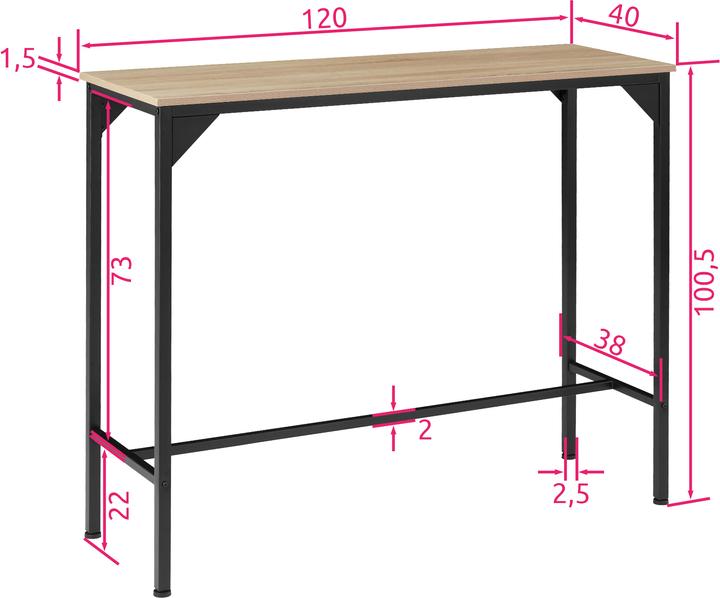 Image du produit tectake Kerry (120 x 40 x 100.5 cm)