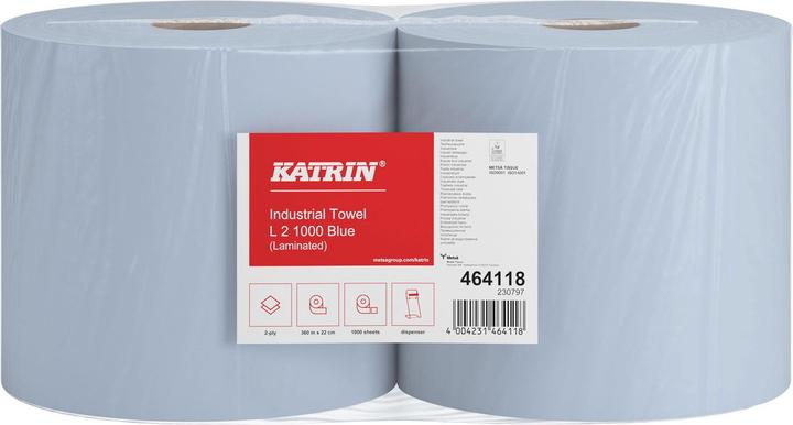 Produktbild Katrin 2 Putztuchrollen L2 Blue 2-lagig blau, 1.000 Blätter (2x)