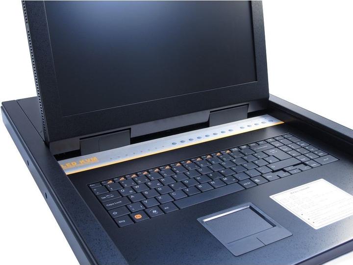 Actual product image Intertech KVM 1708 LED 43.18cm 17 inch KVM switch 104 keyboard with touchpad 1280x1024 75Hz 8 port d-SUB i...