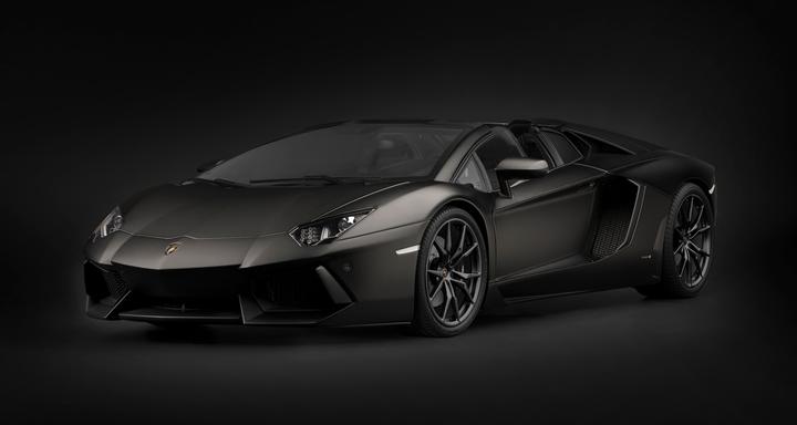 Actual product image Pocher Lamborghini Aventador LP700-4 Roadster Nero Nemesis