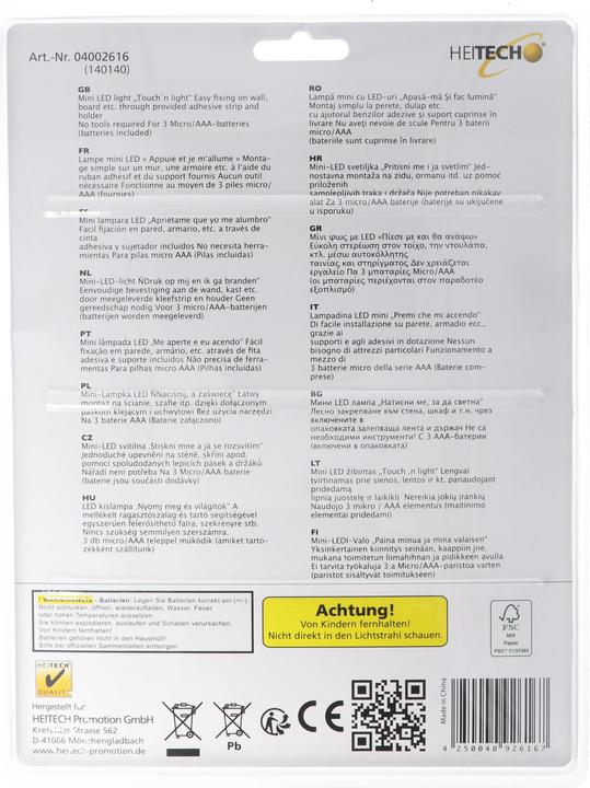 Image du produit Heitech Jeu de 3 lumières LED, piles incluses