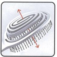 Immagine prodotto Herba Spazzola districante in plastica a spirale 3D, setole di nylon, bianca, ovale, 23 cm