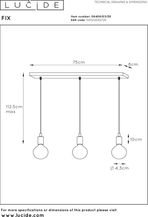 Actual product image Lucide Fix Multiple (E27)