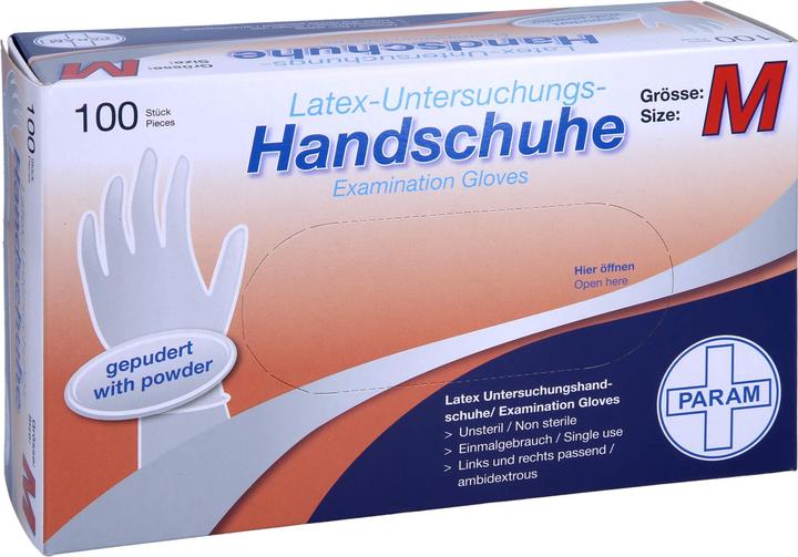 Actual product image Disposable gloves latex powdered M, 100 pcs HAS (M)