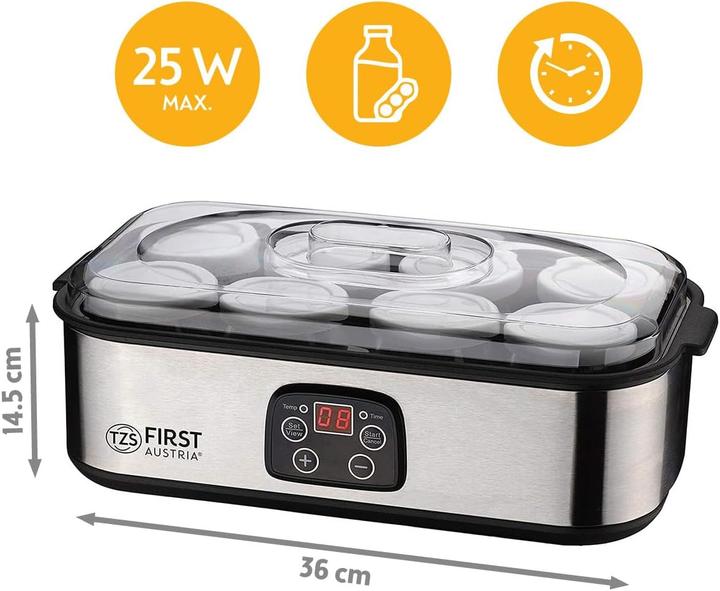 TZS First Austria Elektrischer Joghurt Maker mit Timer und Auto-Stop