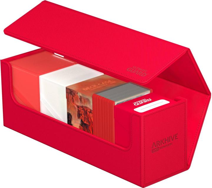 Actual product image Ultimate Guard Card Box XenoSkin Arkhive Monocolor 400+ Red