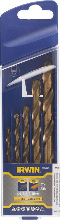 Produktbild Irwin Drill set HSS TITANIUM 5 pcs. (4, 5, 6, 8, 10 mm)