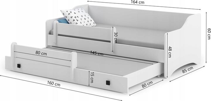 Actual product image ADRK Furniture Double bed with mattresses NAOMI II 160x80 (160 x 80 cm)