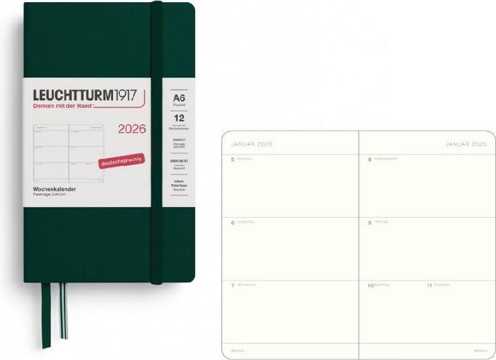 Image du produit Leuchtturm1917 LEUCHTTURM 1W/2S.POCKET HC F.GREEN (A6)