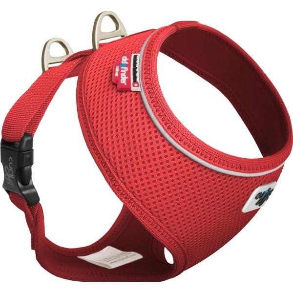 Curli basic sele Air-Mesh rød M (Hund), Halsband + Leine