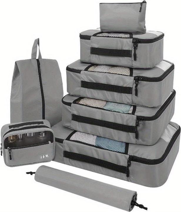 Produktbild Only-Bags.Store 8er Packwürfel-Set - Hochwertiger Polyester-Gepäck-Organizer mit Taschen für Wäsche