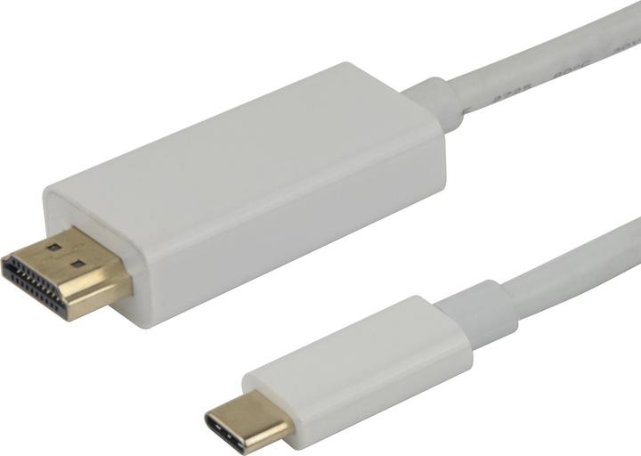 Deltaco USB-C - HDMI cable, 4K UHD, gold plated, 3m, white (3 m)
