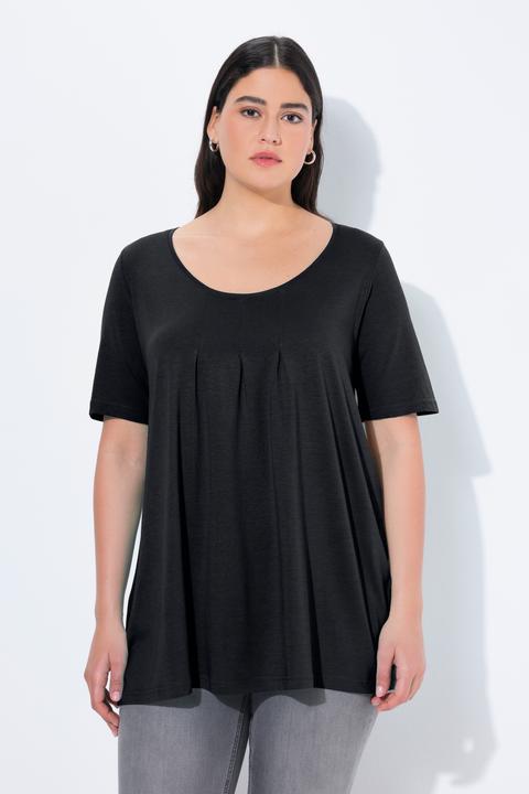 Produktbild Ulla Popken T-Shirt, Zierfalten, A-Linie, Rundhals, Halbarm, Modal (42, 44)