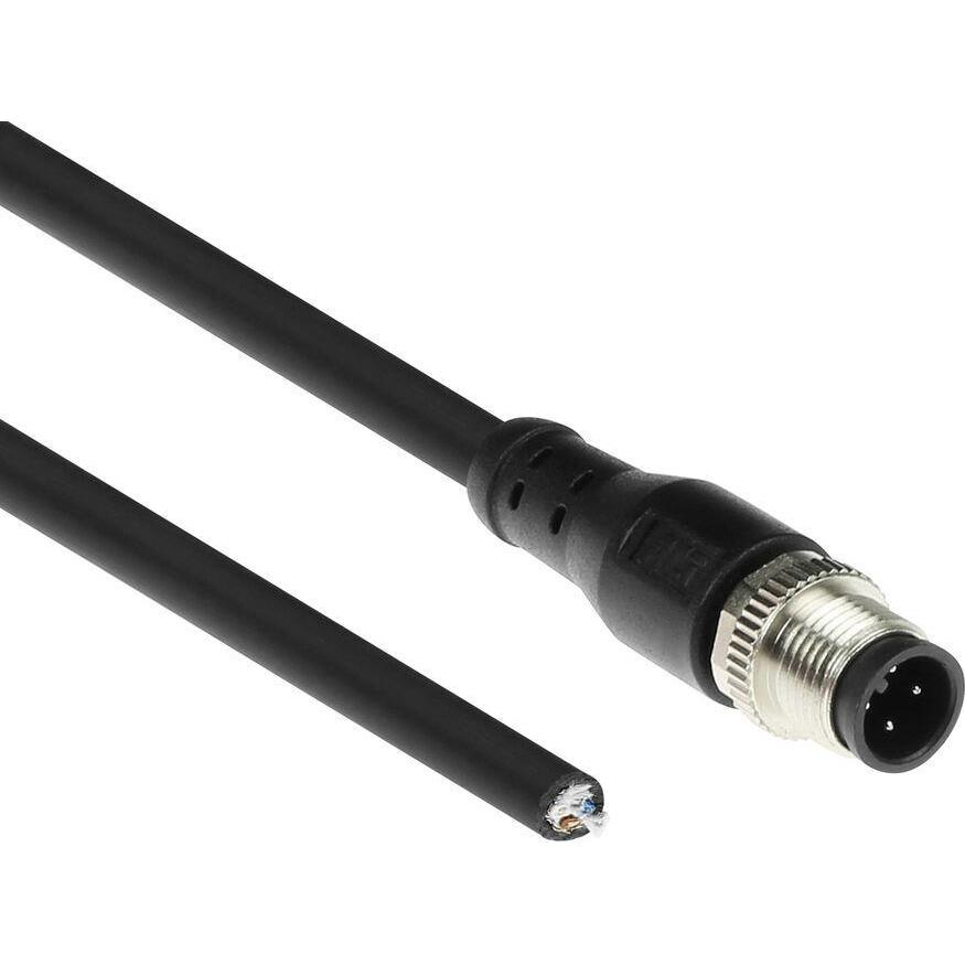 ACT Industrial 3.00 meters Sensor cable M12A 4-pin male to open end Superflex Xtreme TPE cable, shielded, Elektronikkabe...