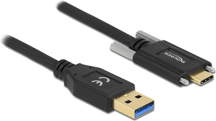Actual product image Delock SuperSpeed USB 10 Gbps (USB 3.2 Gen 2) Cable Type-A male to USB Type-C™ male with screws since (0.50 m, USB 3.2 Gen 2)