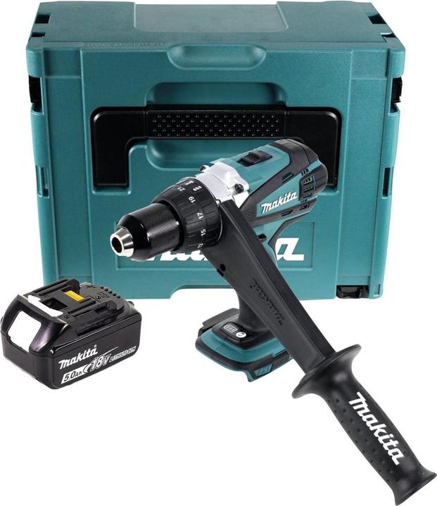 Produktbild Makita DDF 458 T1J Akku Bohrschrauber 18 V 91 Nm + 1x Akku 5,0 Ah + Makpac - ohne Ladegerät