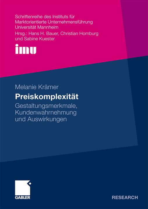 Produktbild Preiskomplexität (Deutsch, Melanie Krämer, 2010)