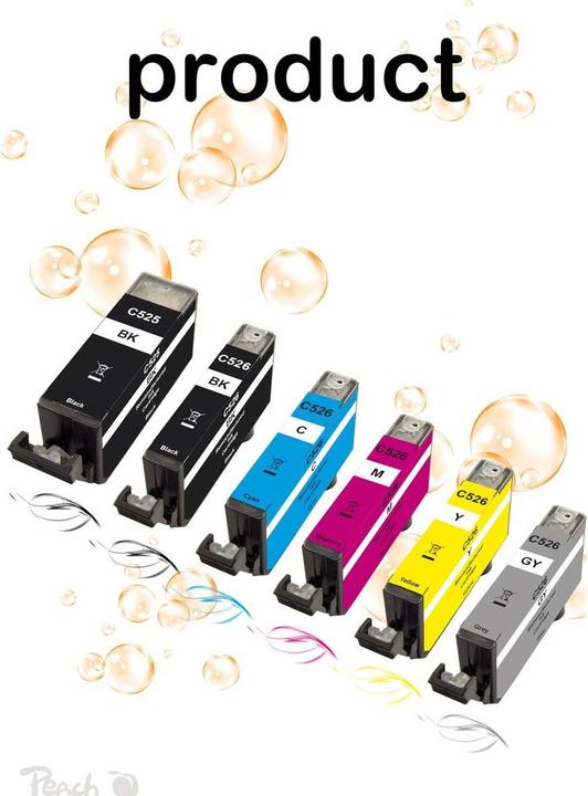 Produktbild Peach Tinte PGI-525/CLI-526 Multi-6-Pack C, M, Y, BK (BK, C, GY, M, Y)