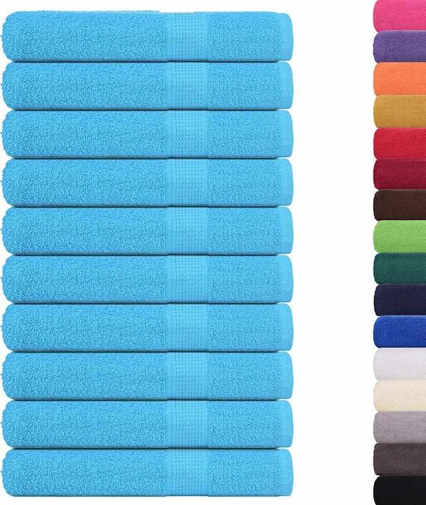 Image du produit vidaXL Serviettes 10 pcs. Turquoise 100x200 cm 360 g/m² 100% coton Serviette de plage (100 x 200 cm)