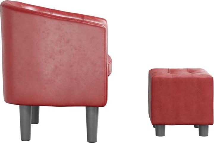 Actual product image vidaXL Clubsessel mit Fusshocker Weinrot Kunstleder,Farbe