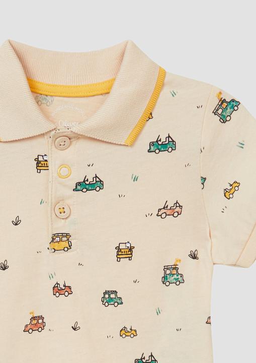 Produktbild S.Oliver Polo-Shirt Poloshirt aus Baumwolle mit All-over-Print (68)