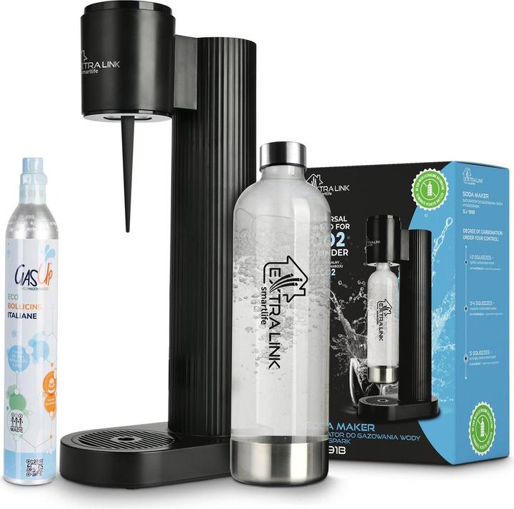 Extralink Smart Life Zestaw Saturator Hydrospark Black Sj-191b + Butelka + Cylinder Co2
