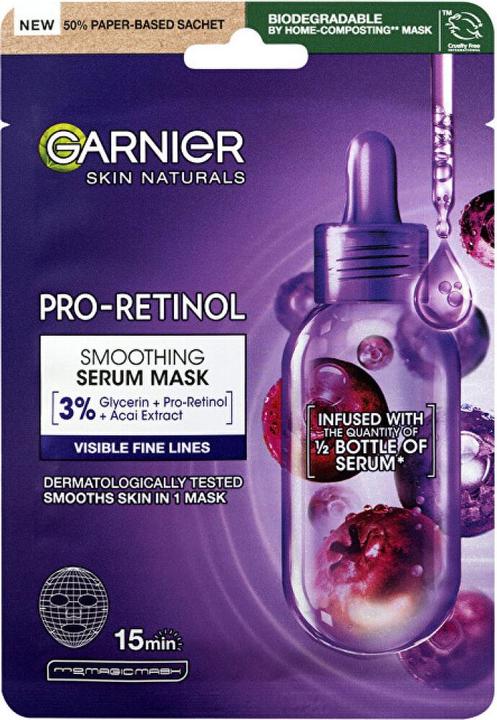 Actual product image Garnier Skin Naturals Pro-Retinol Smoothing Serum Mask - Smoothing Face Mask 22.0g (22 g)