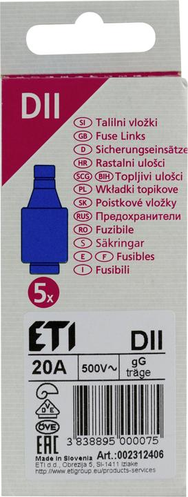 Image du produit HP Autozubehör Fusible 20 A E27 / D II 500 V (20 A)