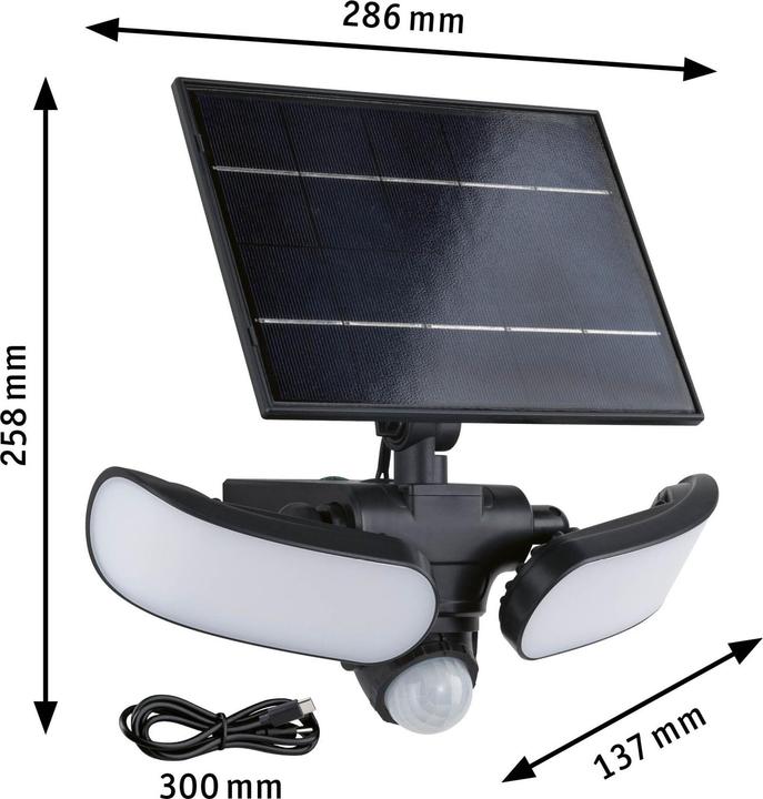 Produktbild Paulmann Solar Wandfluter Sonlig (1600 lm, IP65)