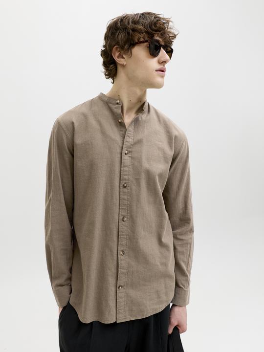 Actual product image Jack & Jones Jjesummer Linen Blend Band Shirt L/S Sn (XL)