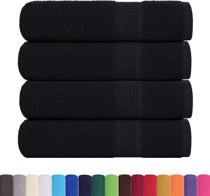 Immagine prodotto vidaXL Asciugamani da bagno 4 pezzi neri 100x150 cm 360 g/m² 100% cotone telo doccia (100 x 150 cm)