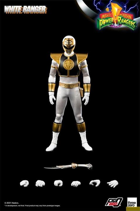 Actual product image ThreeZero Mighty Morphin Power Rangers FigZero Action Figure 1/6 White Ranger 30 cm