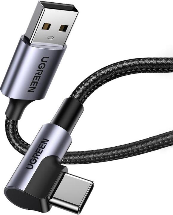 Produktbild Ugreen USB-C gewinkelt zu USB-A 2.0 A 3A Datenkabel (0.50 m, USB 2.0, 18 W)
