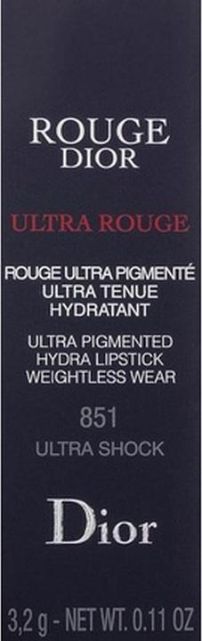 Actual product image Dior Rouge Ultra Rouge (851 Ultra Shock)