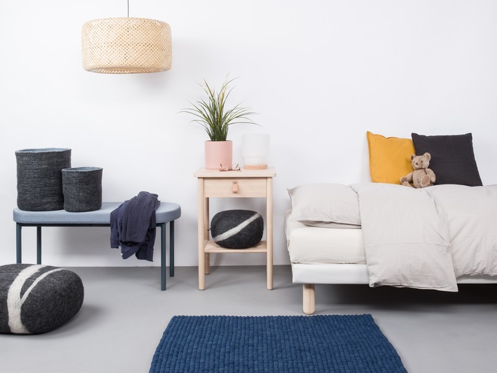 Actual product image Myfelt Alva felt ball rug square (70 x 100 cm)