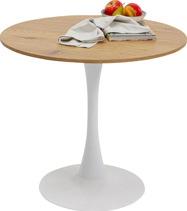 Immagine prodotto Kare Design Tavolo Schickeria Oak Optics Bianco Ø80cm (80 x 80 x 74 cm)