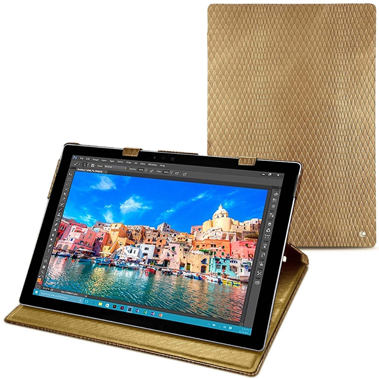 Noreve Lederschutzhülle vertikal (Microsoft Surface Pro 4), Tablet Hülle, Beige