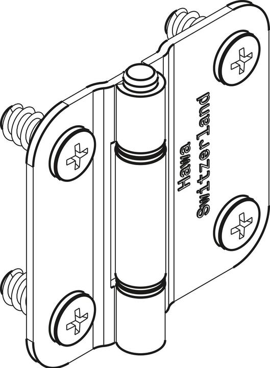 HAWA Multifold 30/W Centre hinge Hinge for folding doors nickel-plated steel