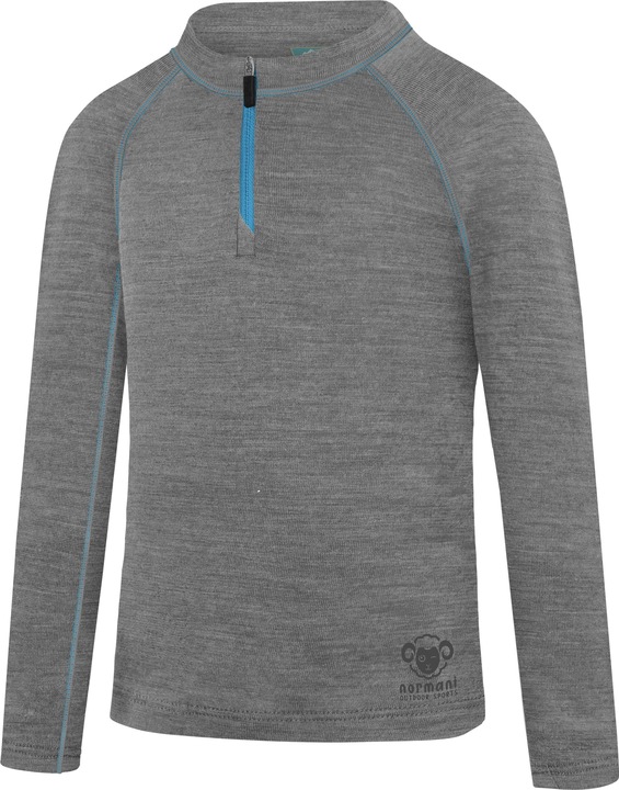 Actual product image Normani Kids merino long sleeve with 1/4 zip "Nyapari" - 9545 (122, 128, 125 B)