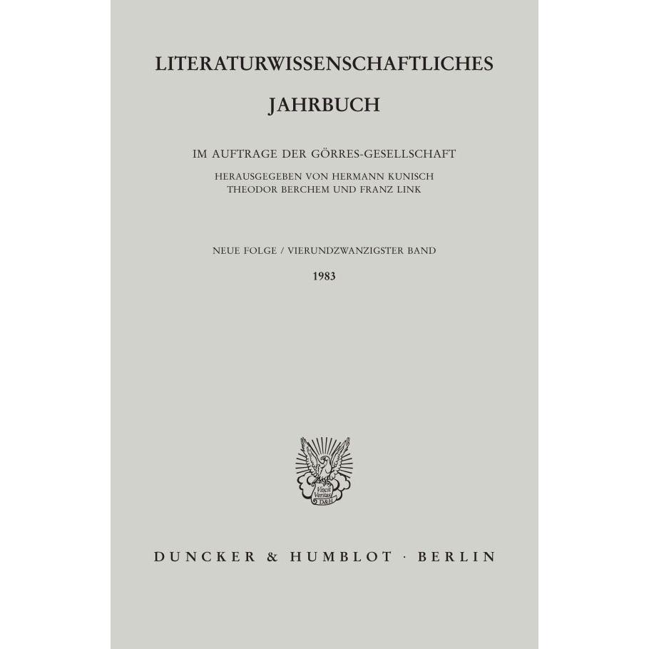 Literaturwissenschaftliches Jahrbuch., Fachbücher von Theodor Berchem, Franz Link, Hermann Kunisch