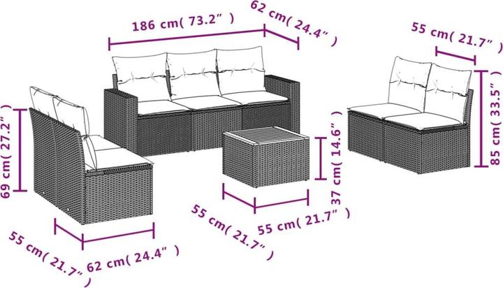 Produktbild vidaXL Garten Sofagarnitur