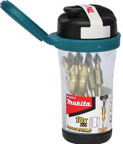 Produktbild Makita Komplex 10 vnt. Doppel-Schlagbits 1/4" Philips PH2/65mm, IMPACT GOLD (B-52912) + Magnetisierer