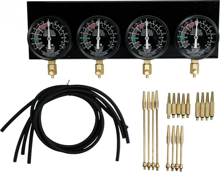 Actual product image Brilliant Tools Synchronous carburettor tester | with 4 synchronous clocks | 26-pcs.