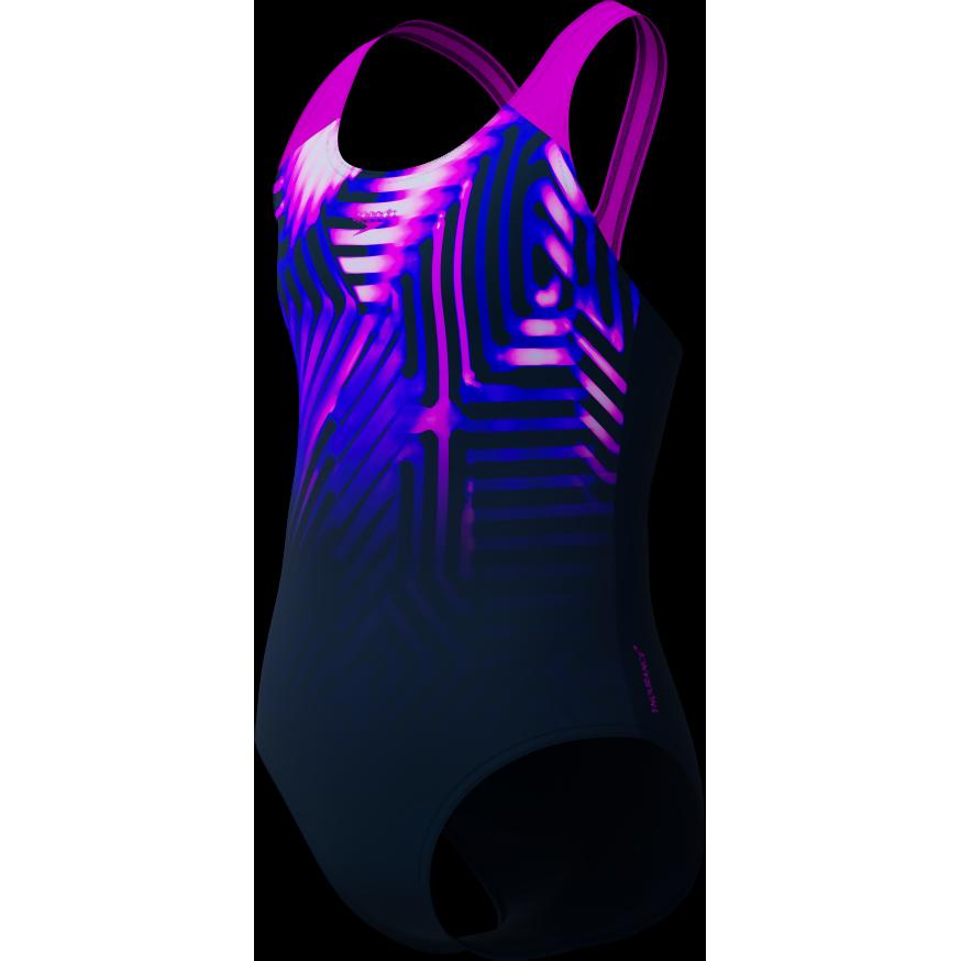 Speedo, Mädchen, Badeanzug, Digi Placement Splashback, Blau, (7, 8)