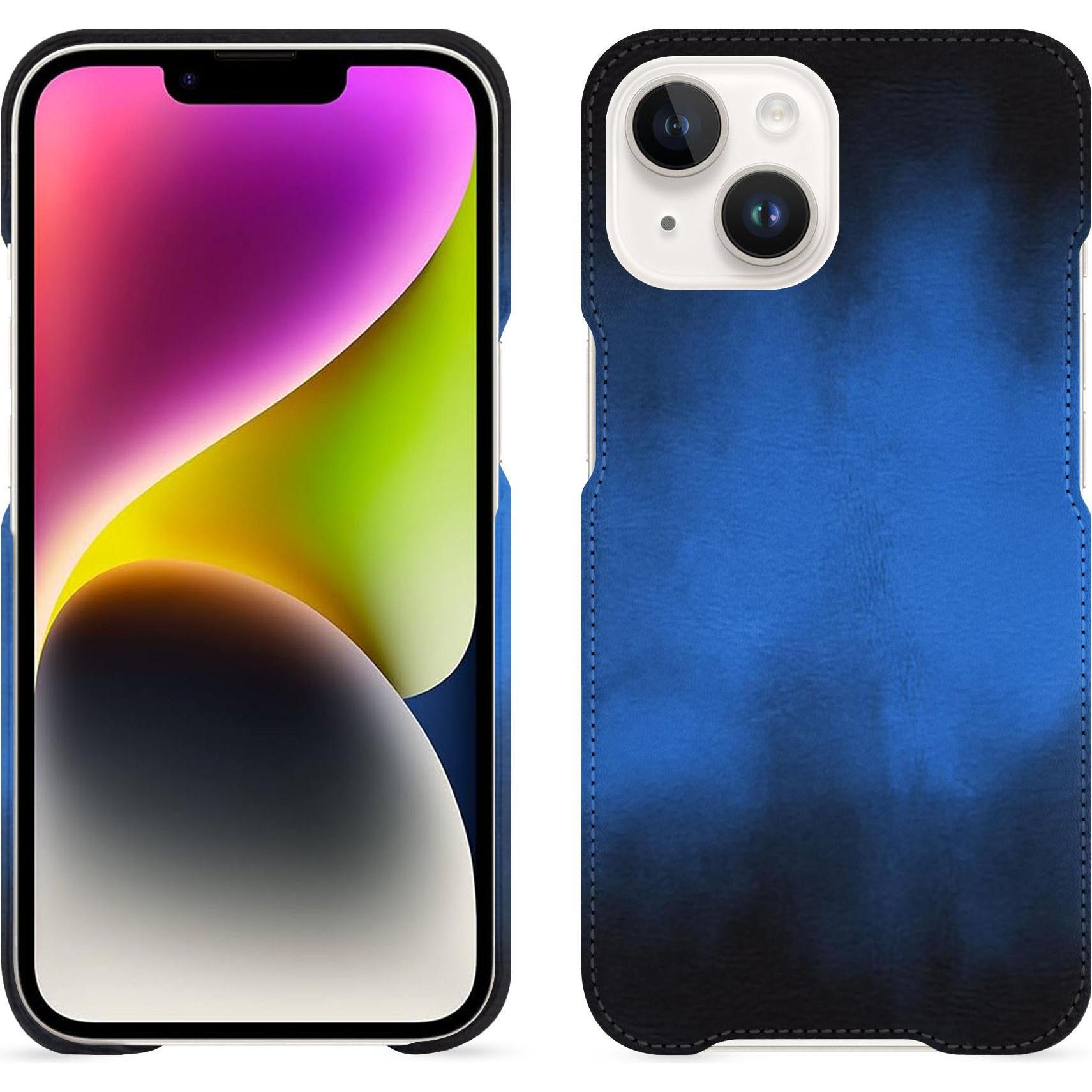 Noreve Lederschutzhülle (Apple iPhone 15 Plus), Smartphone Hülle, Blau