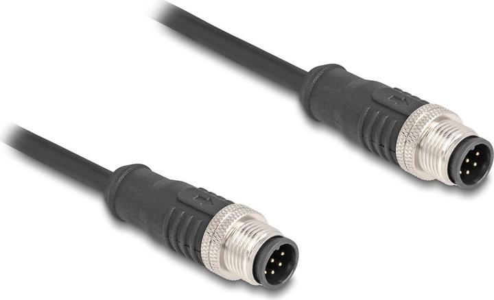 Actual product image Delock M12 cable A-coded 8 pin plug to plug PVC 5 m (CAT5e, 5 m)