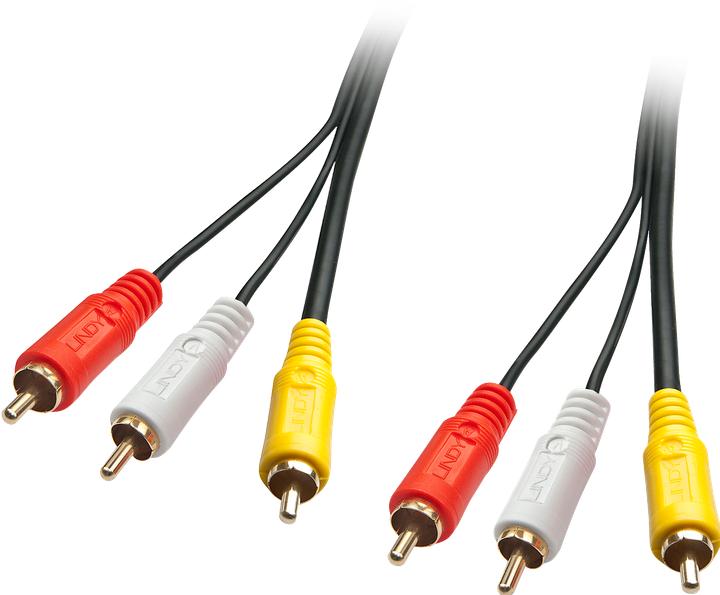 Produktbild Lindy 3 x RCA - 3 x RCA vergoldeten (2 m, Cinch)