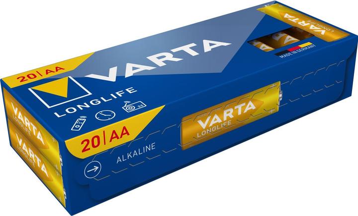 Varta Longlife Alkaline AA batteries LR06, 20-pack (20 Stk., AA)