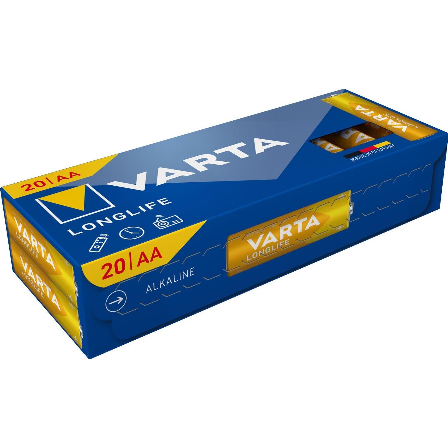 Varta Longlife Alkaline AA batteries LR06, 20-pack (20 pz., AA), Batterie + pile